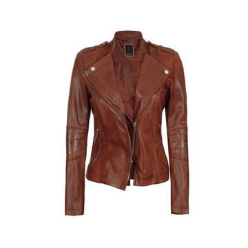 Women's Brown Fashion Leather Jacket