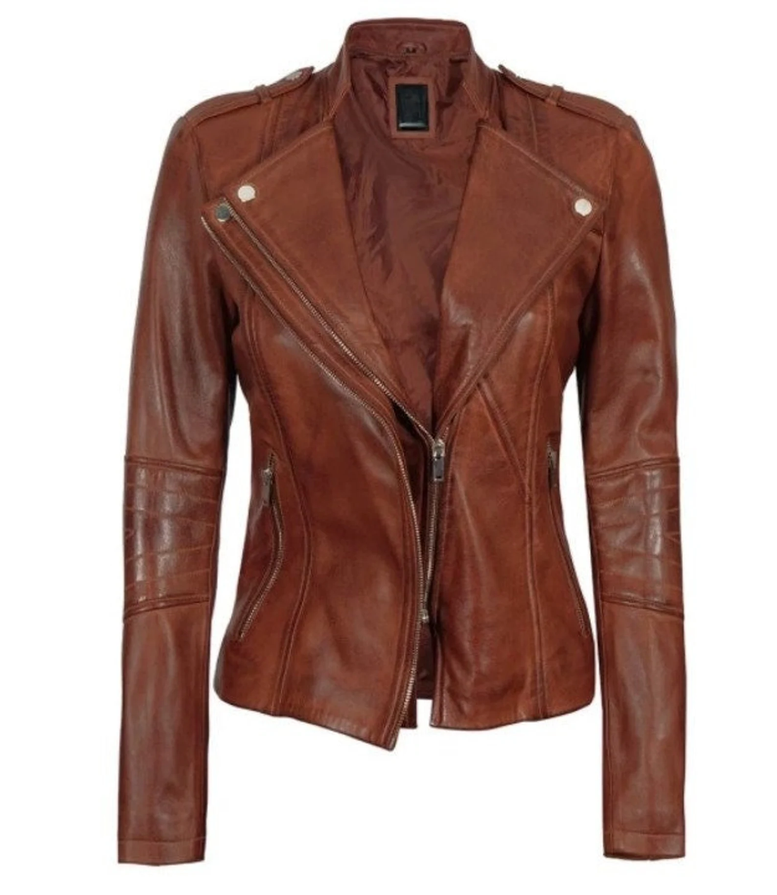 Women's Brown Fashion Leather Jacket