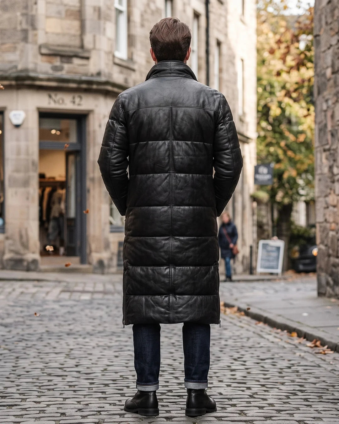 Men’s Black Lambskin Puffer Jacket