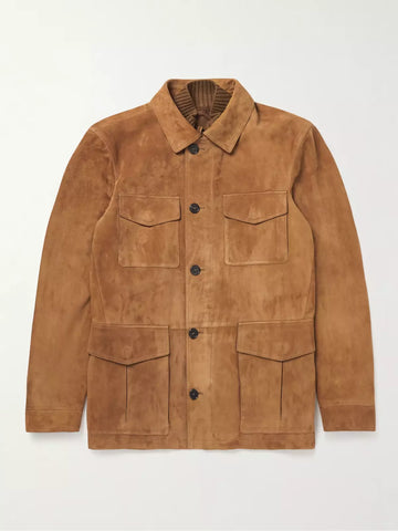 Men's Brown Suede Leather Jacket