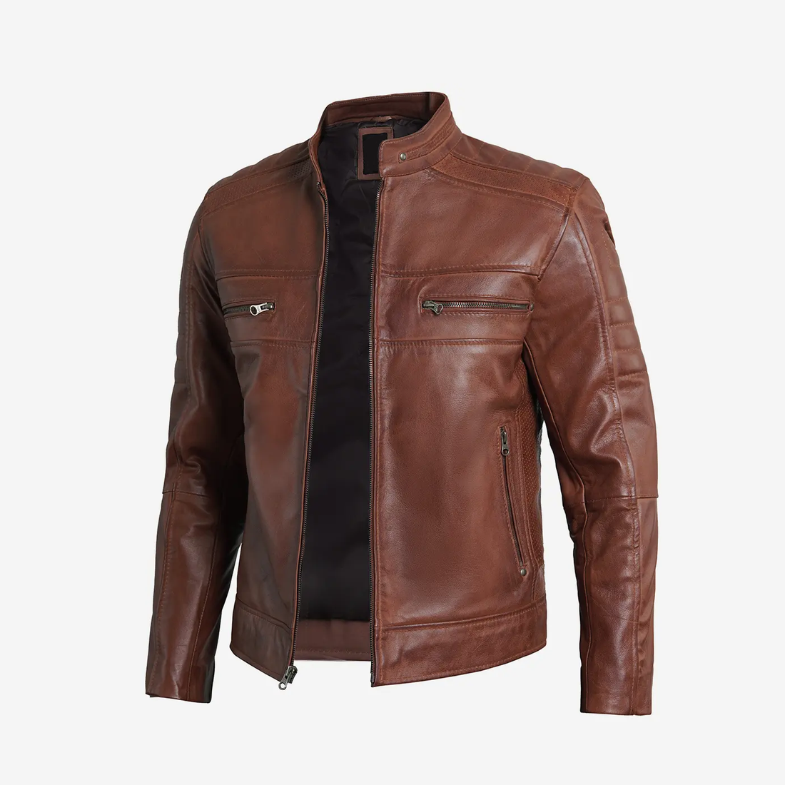 Men's Brown Biker Leather Jacket
