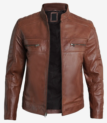Men's Brown Biker Leather Jacket