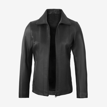 Women's Black Biker Leather Jacket