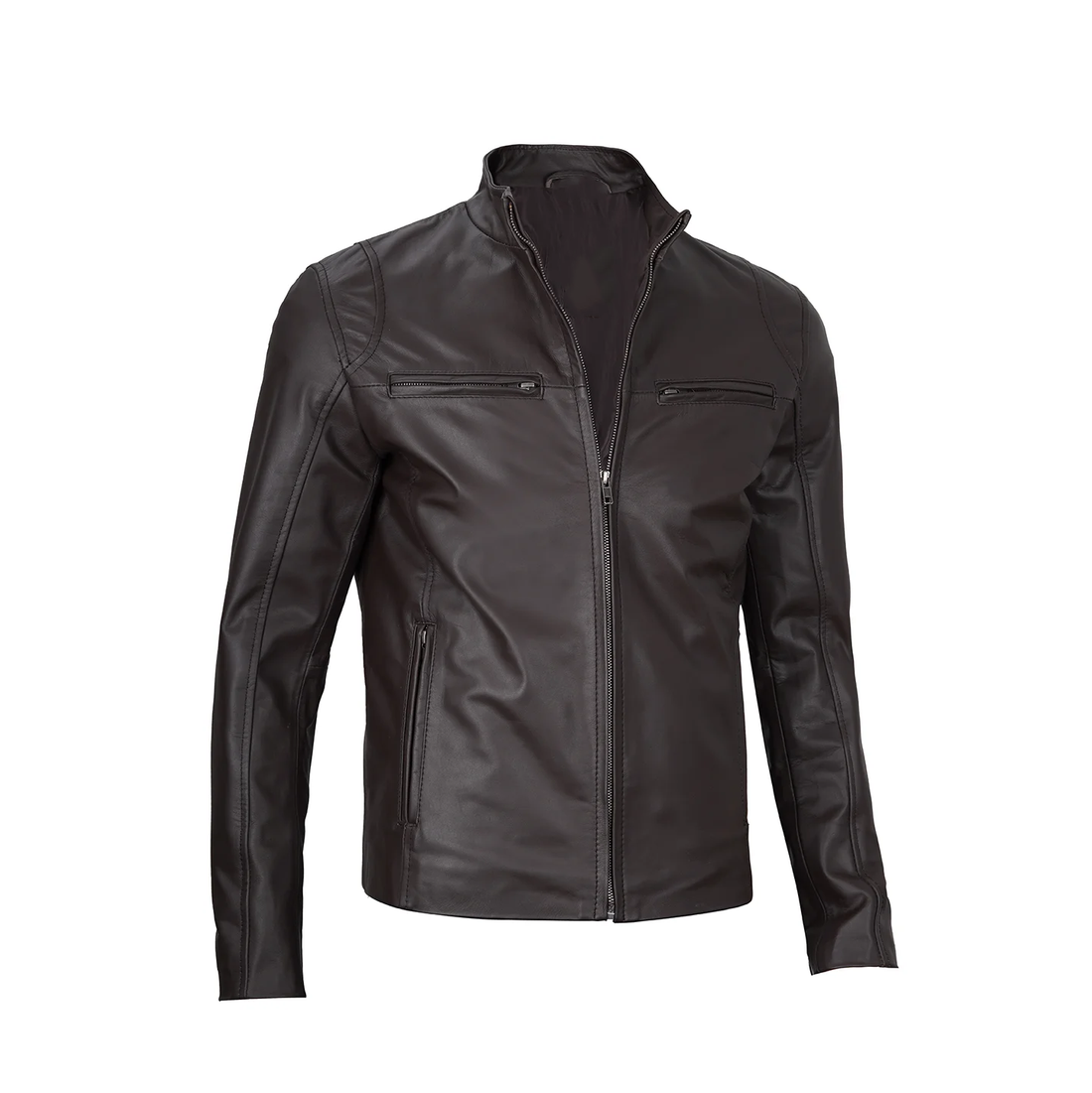 Men's Brown Biker Leather Jacket