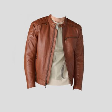 Men's Brown Biker Leather Jacket
