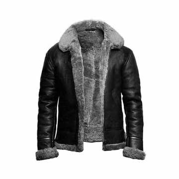 Men's Black Bomber Leather Jacket