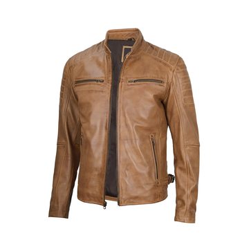 Men's Brown Biker Leather Jacket