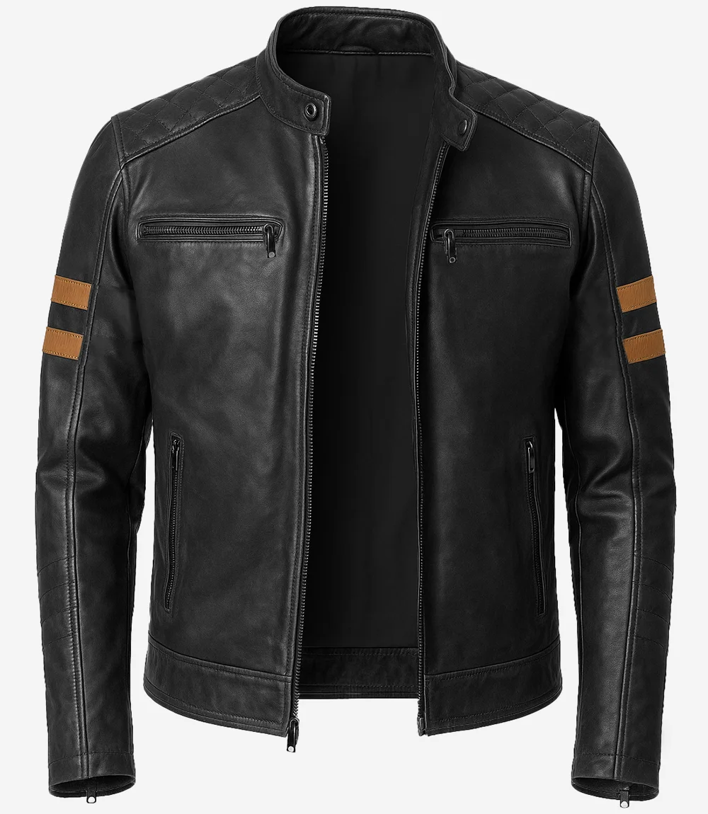 Men's Black Biker Leather Jacket
