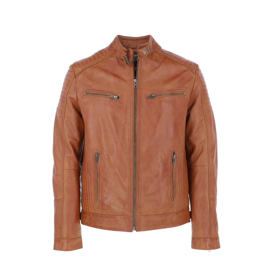 Men's Brown Biker Leather Jacket