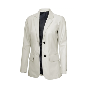 Women's Off white Leather Blazer