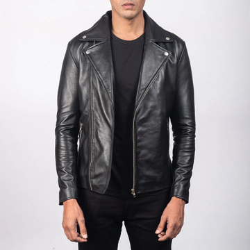 Men's Black Biker Leather Jacket