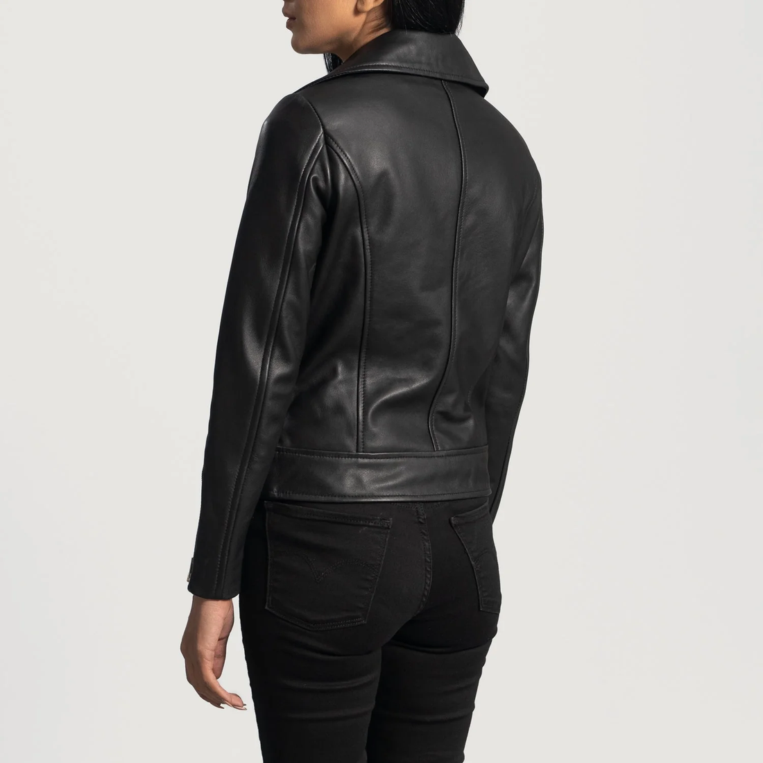 Women's Black Biker Leather Jacket