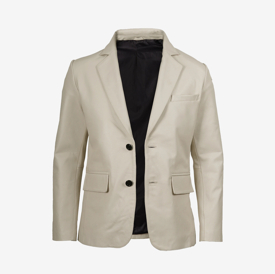 Men's White Lambskin Leather Blazer