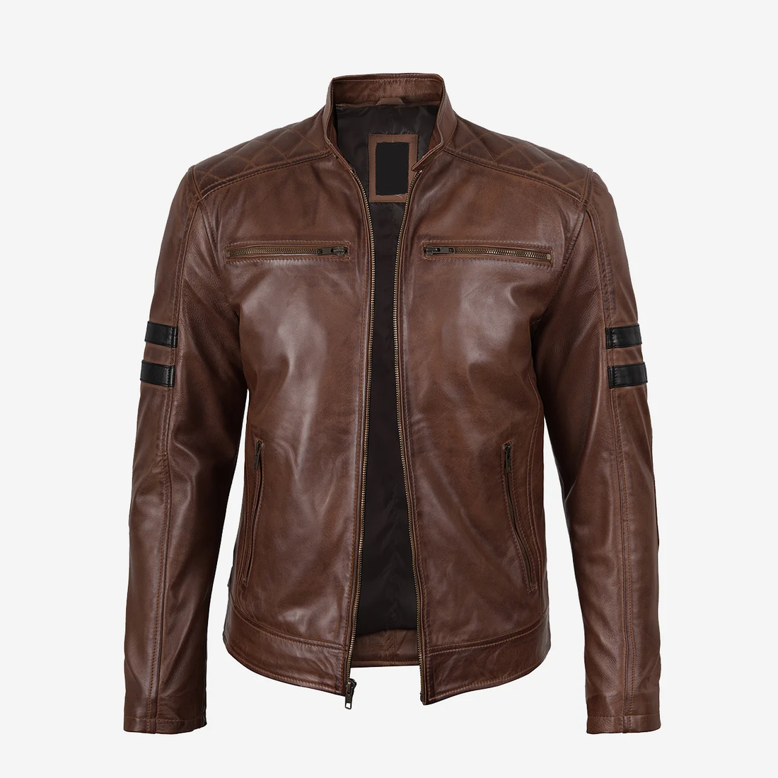 Men's Brown Biker Leather Jacket