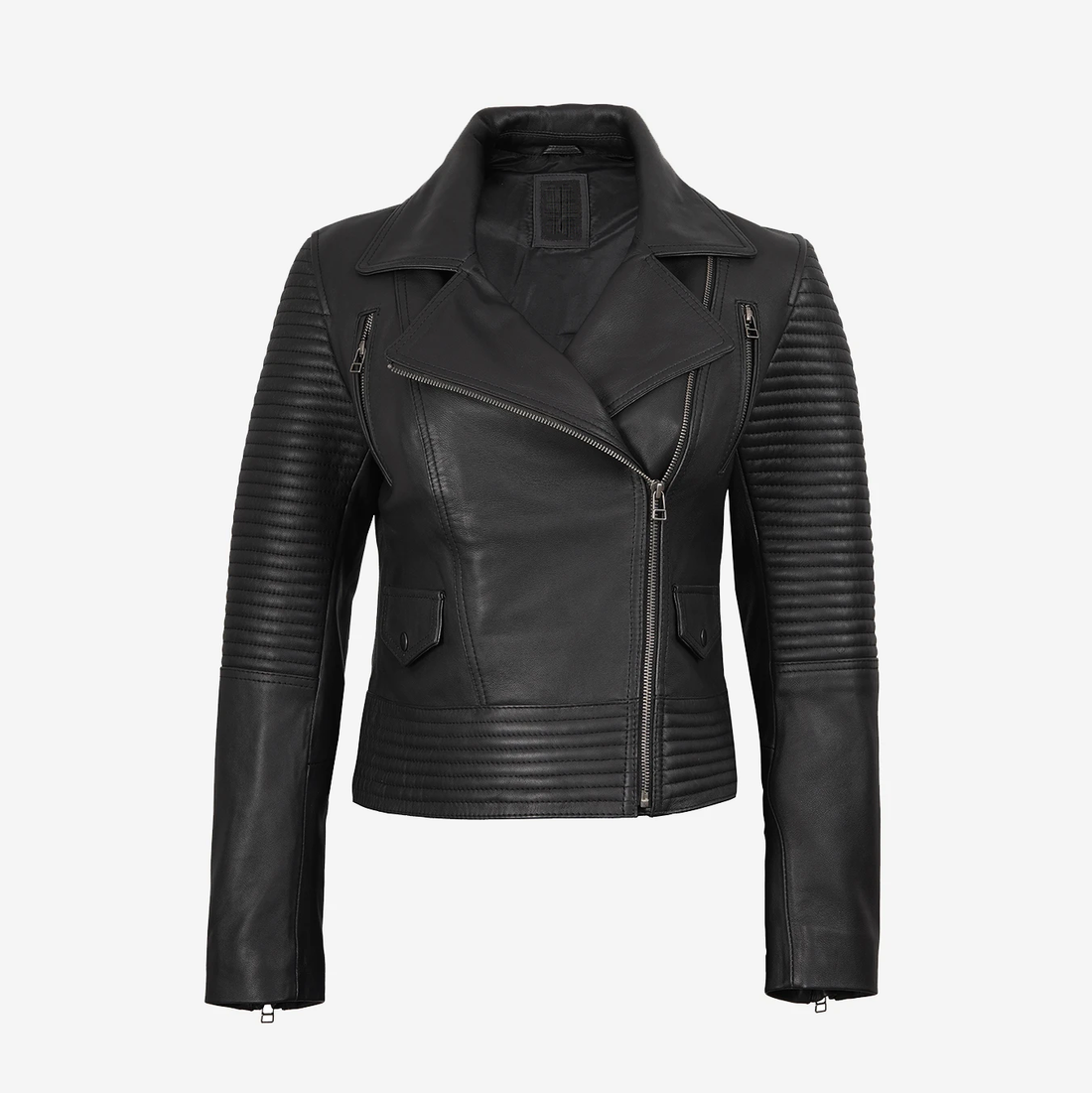 Women's Black Leather Biker Jacket