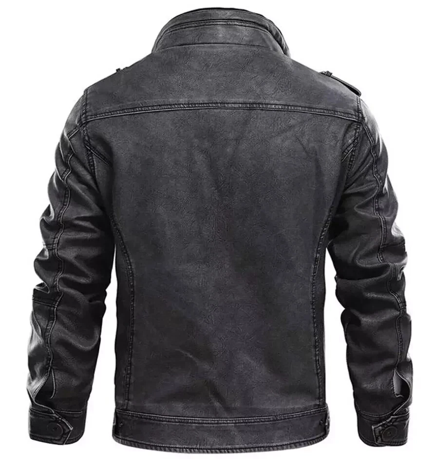 Men's Black Distressed Leather Jacket