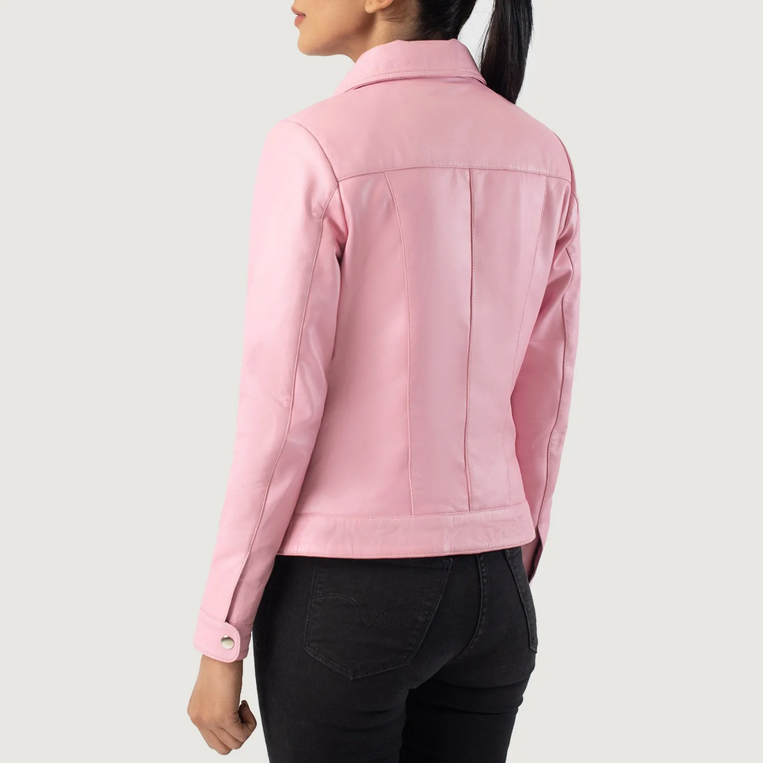 Women's Pink Leather Jacket