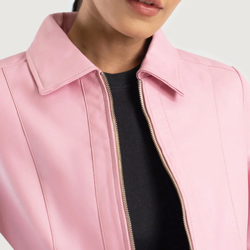 Women's Pink Leather Jacket