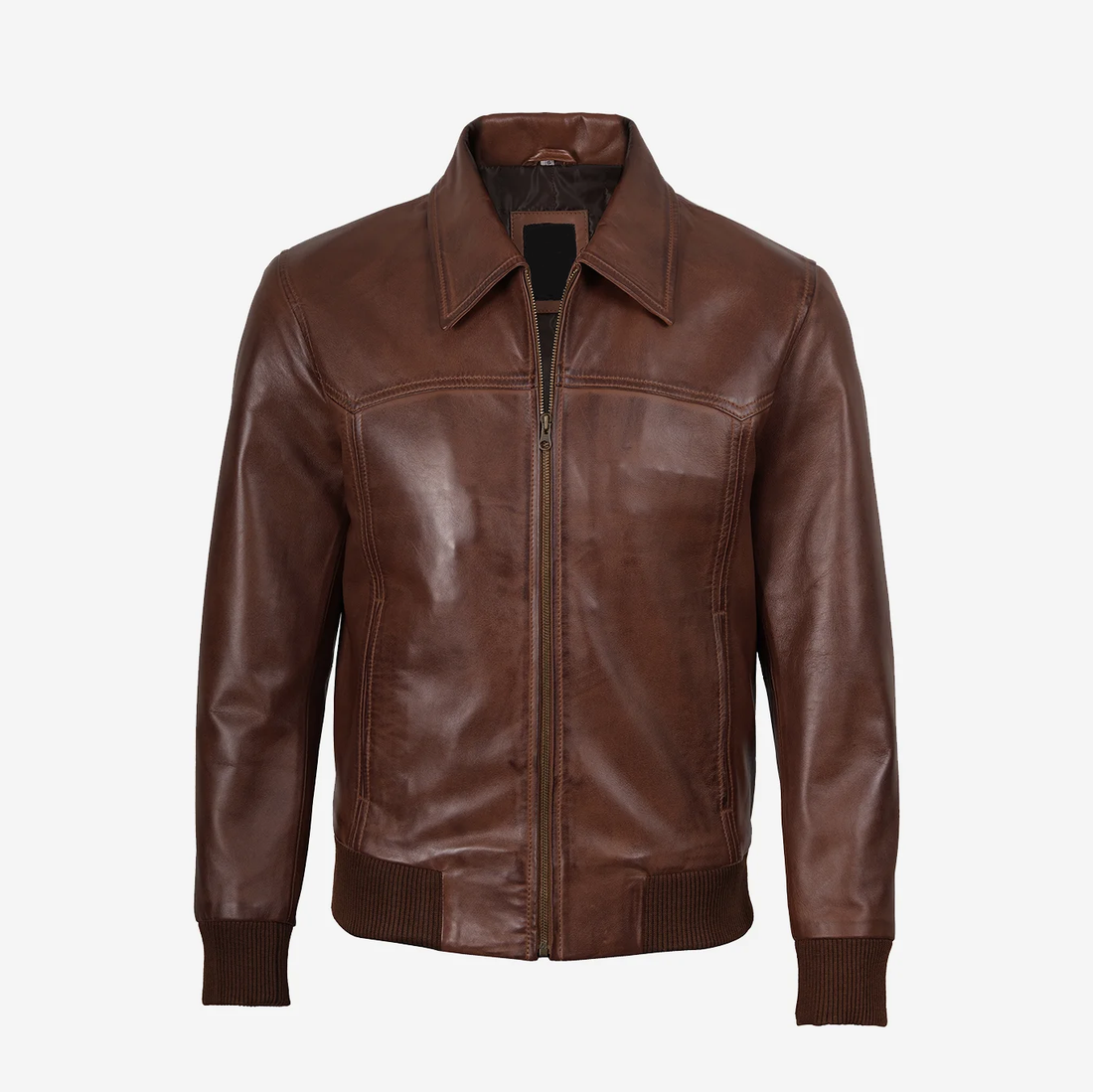 Men's Brown Lambskin Biker Leather Jacket