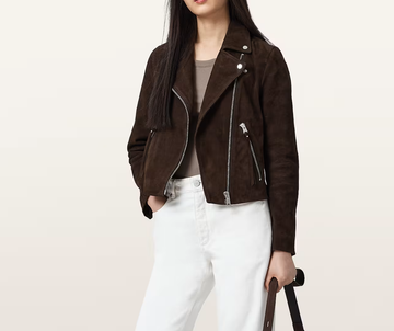 Women's Brown Suede Leather Jacket