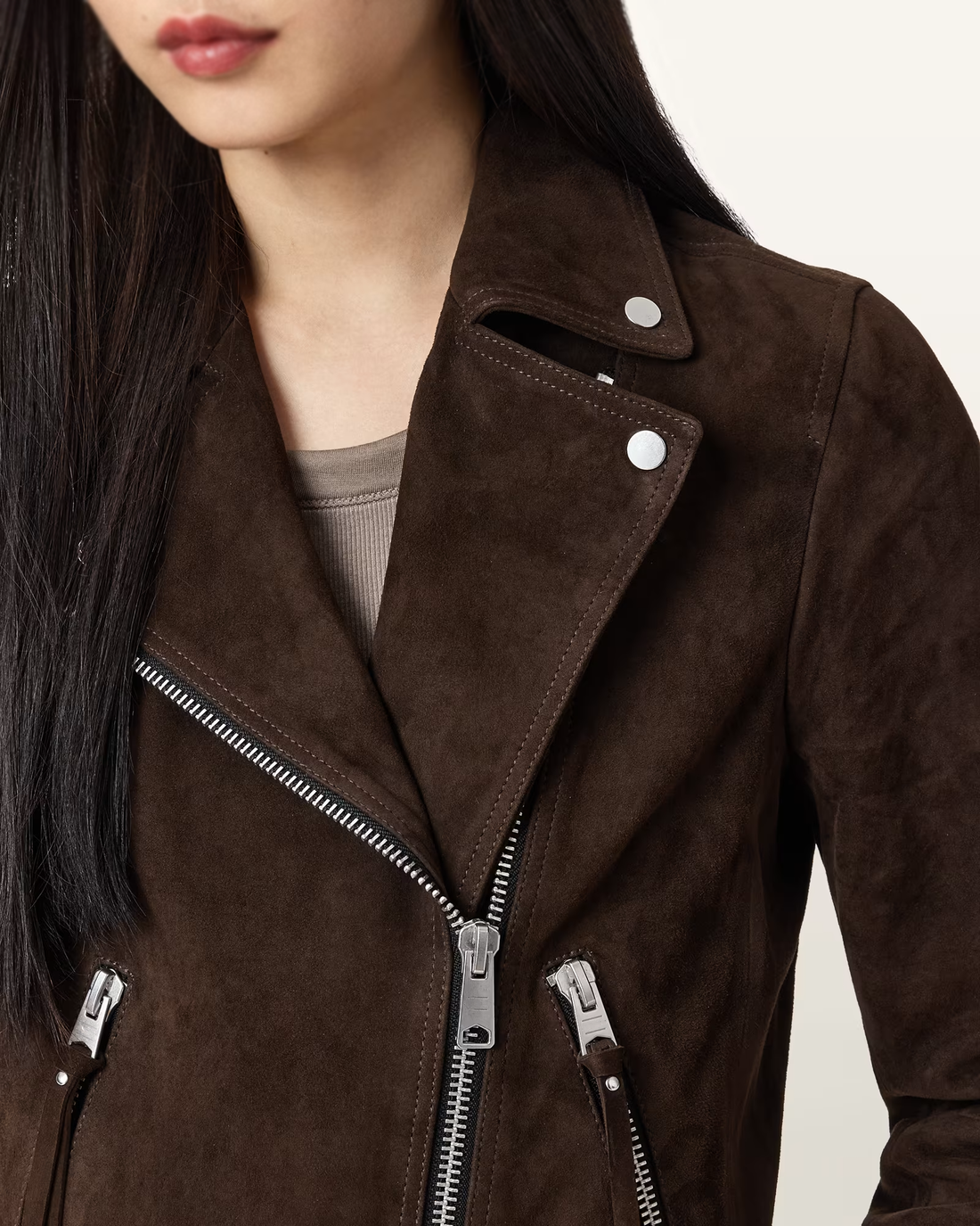 Women's Brown Suede Leather Jacket