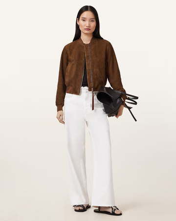 Women's Brown Suede Leather Jacket