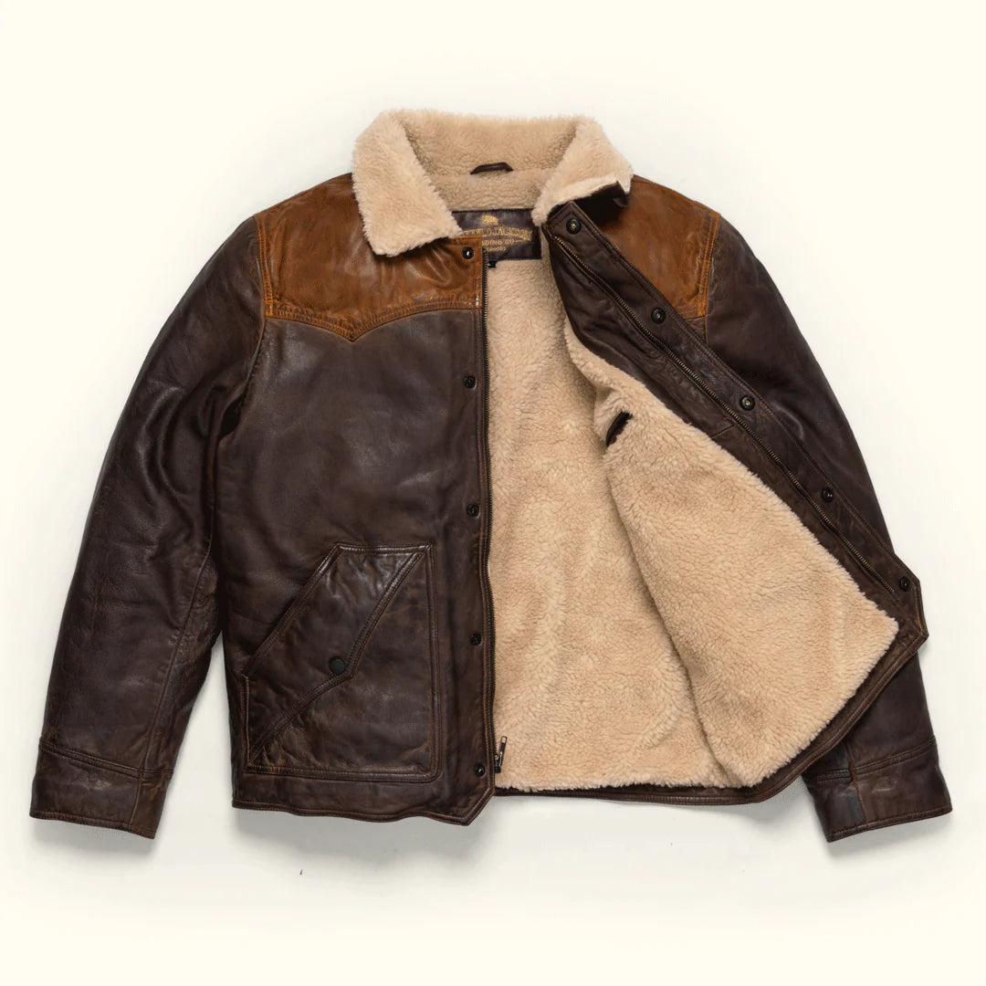 Men's Brown Sheepskin Shearling Leather Jacket