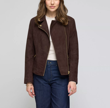 Women's Brown Suede Leather Jacket