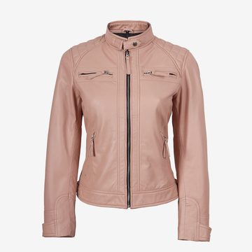 Women's Pink Leather Jacket
