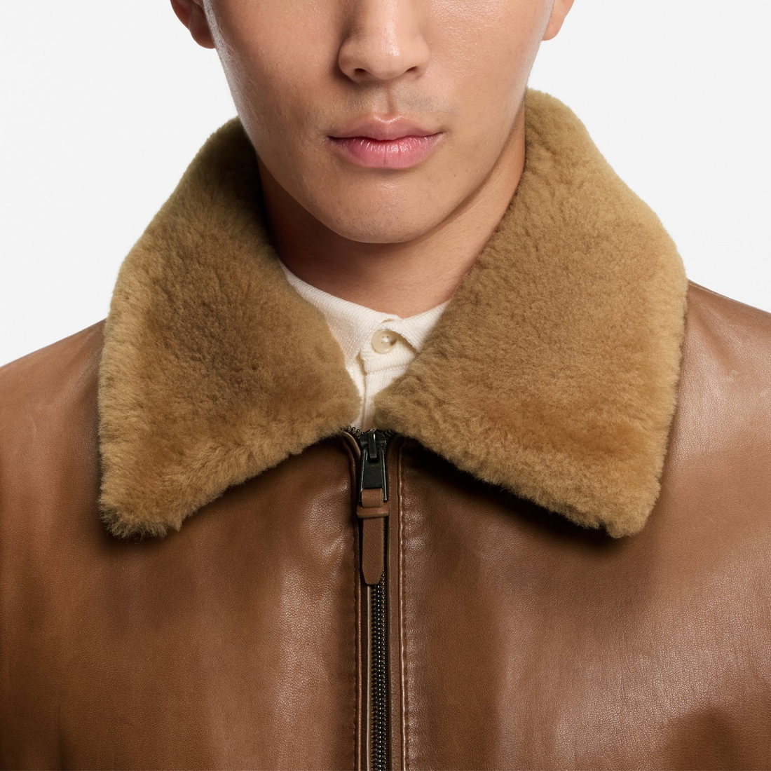 Men's Brown Aviator Leather Jacket