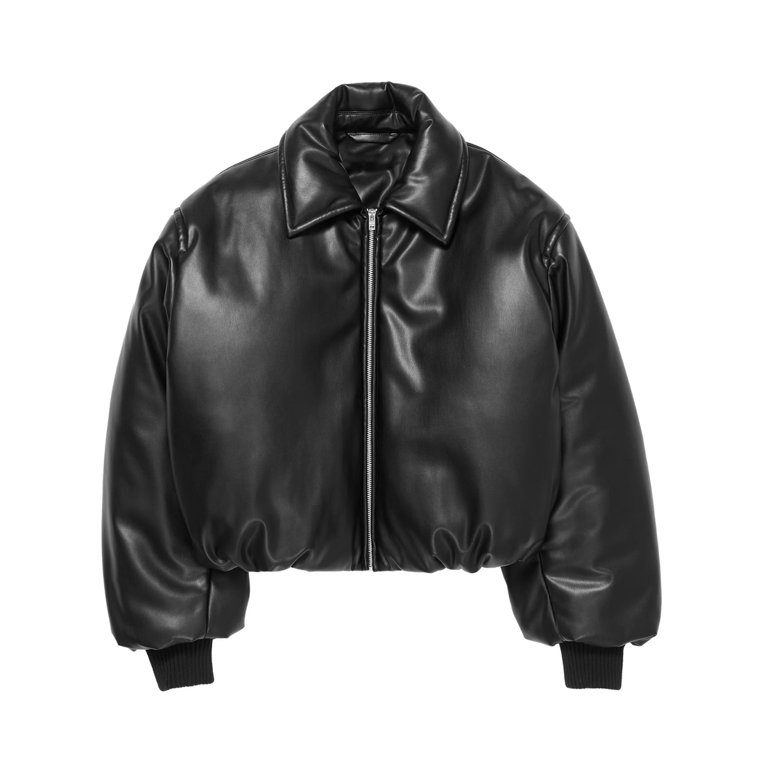 Women's Black Puffer Bomber Jacket