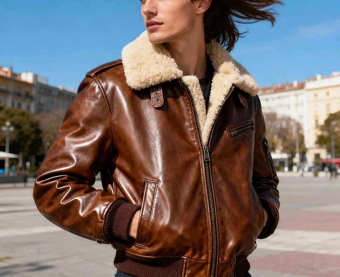 Men's Brown Air force Leather Jacket