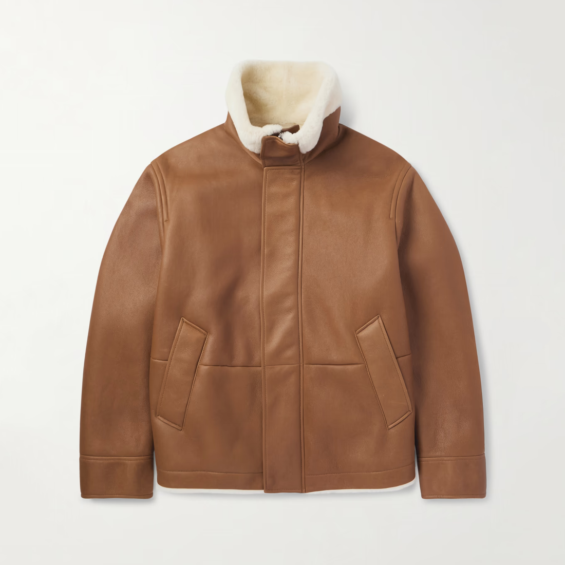 Men's Brown Lambskin Fur Leather Jacket