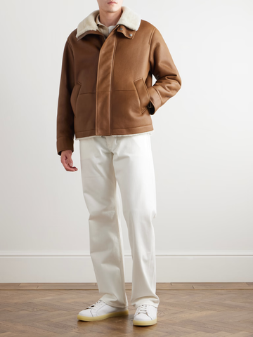 Men's Brown Lambskin Fur Leather Jacket