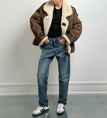 Women's Suede Shearling Leather Jacket