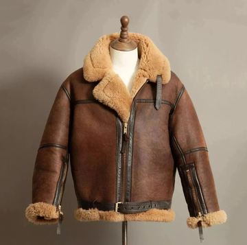 Men's Brown Sheepskin Shearling Leather Jacket
