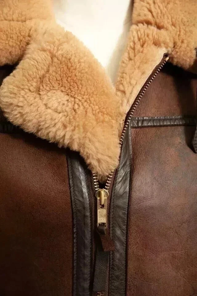 Men's Brown Sheepskin Shearling Leather Jacket