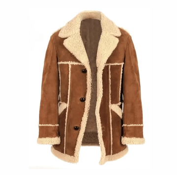 Women's Brown Suede Shearling Leather Coat