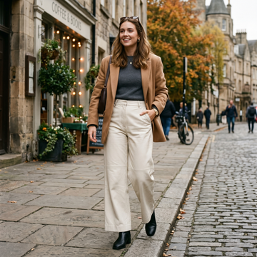 Women's Premium Off white Leather Biker Pants