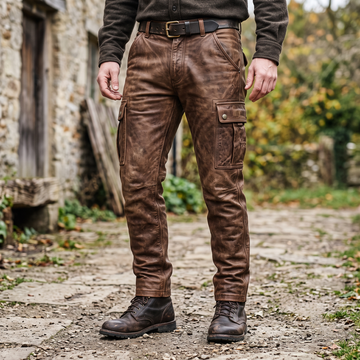 Vintage Brown Leather Side-Lace Pants